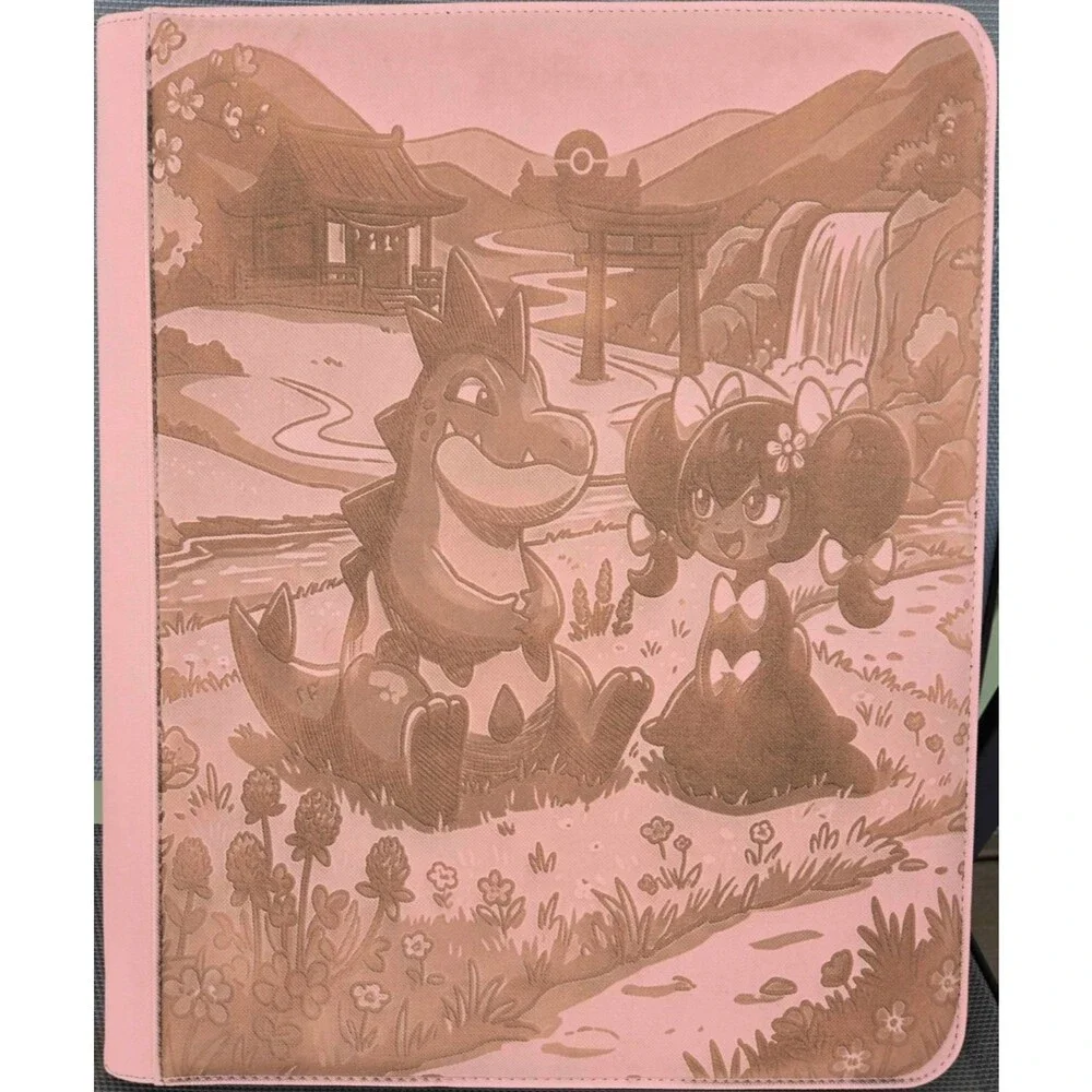 Pokemon Croconaw & Gothorita Pink Top Loader Binder 3x3 360 Cards